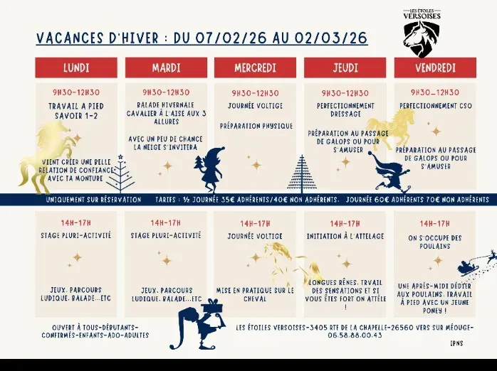 Programme vacances d'Hiver -  du 07/02 au 02/03