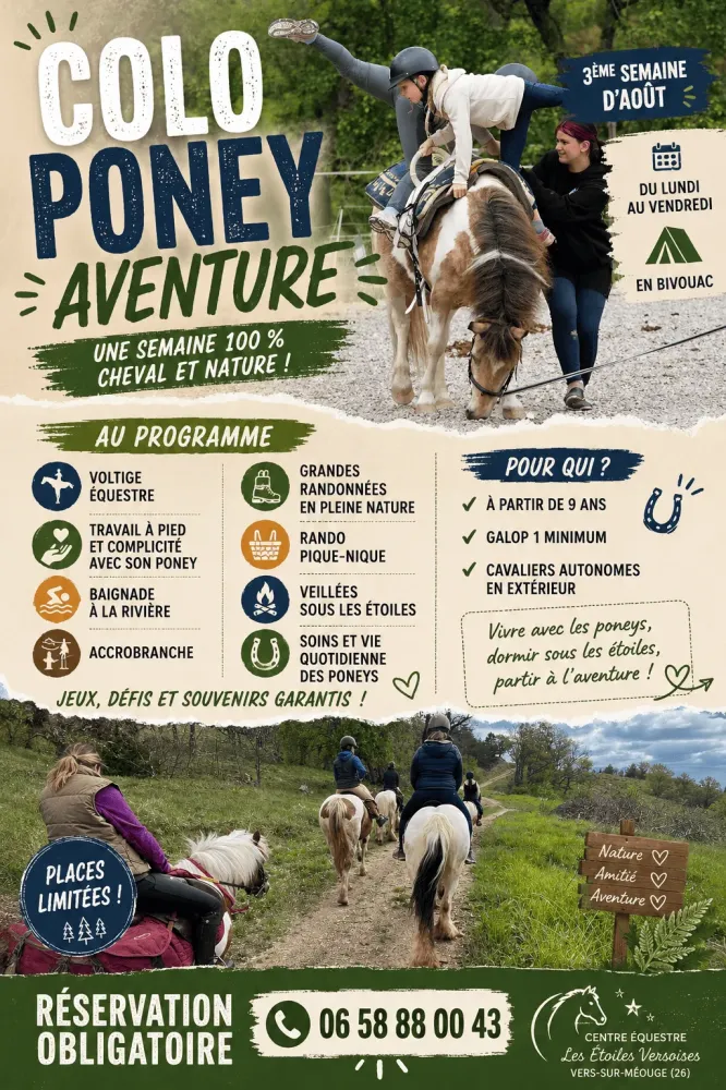 Colo Poney Aventure - 3ème Semaine d'Août 2026